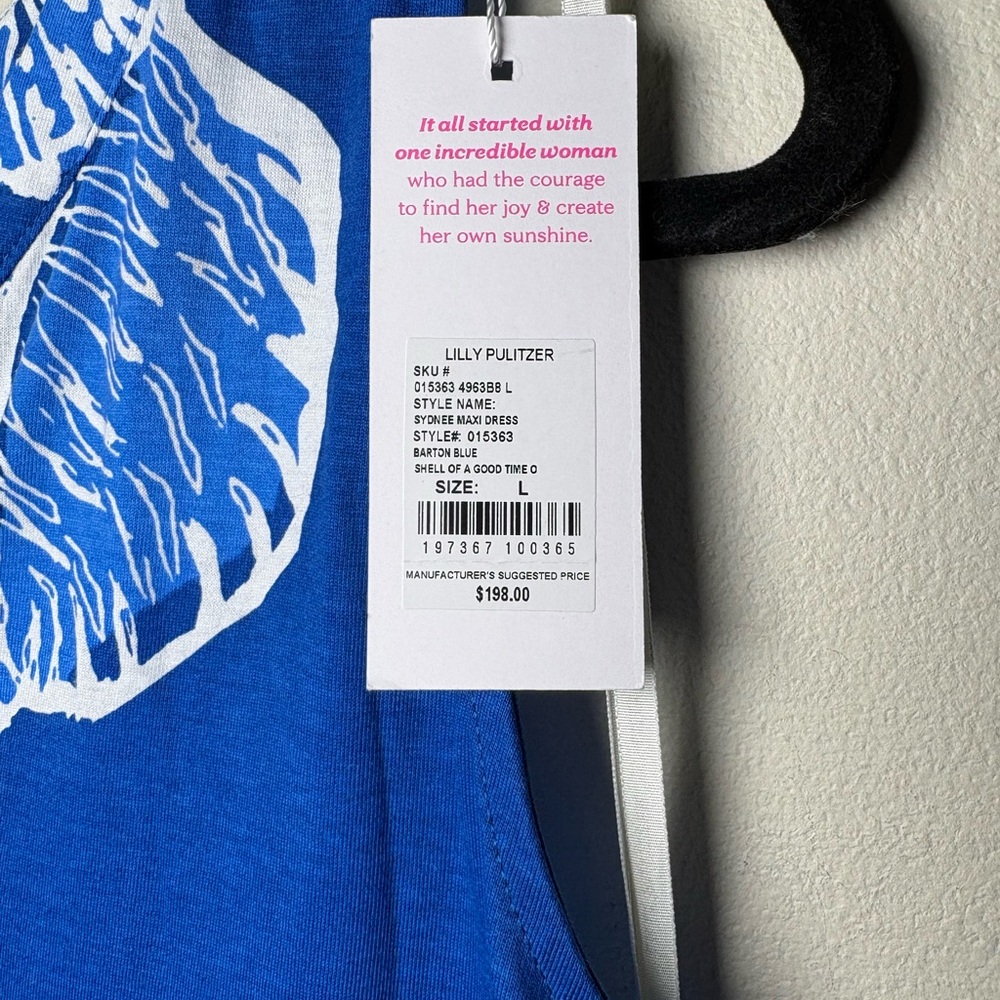 Lilly Pulitzer Syndee Maxi Dress in Barton Blue Shell of a Good Time Size L - Picture 7 of 10